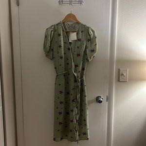 Green Floral Midi Dress